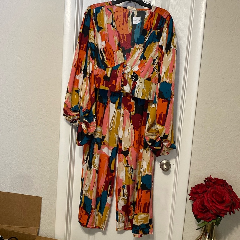 Multicolor Abstract Print Women's 2 piece set